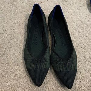 Rothys BNIB 8.5 Racer Green Check Points